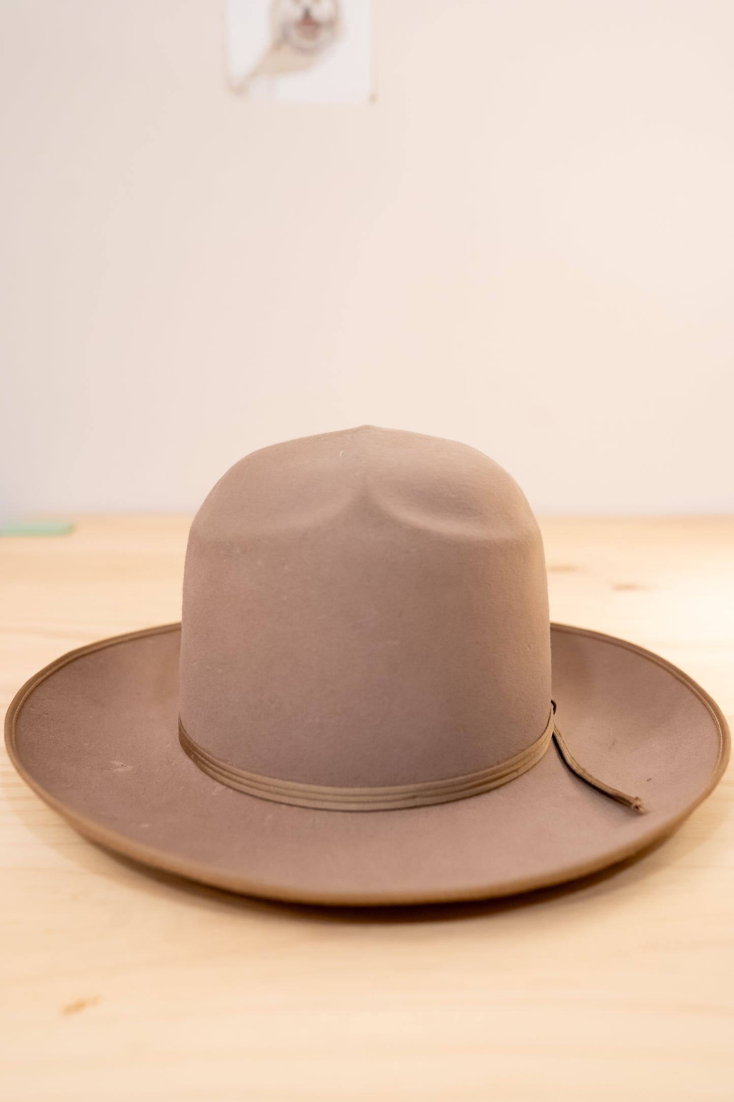 1930-40s Handcrafted Tan Merrimac Merino Wool Cowboy Hat