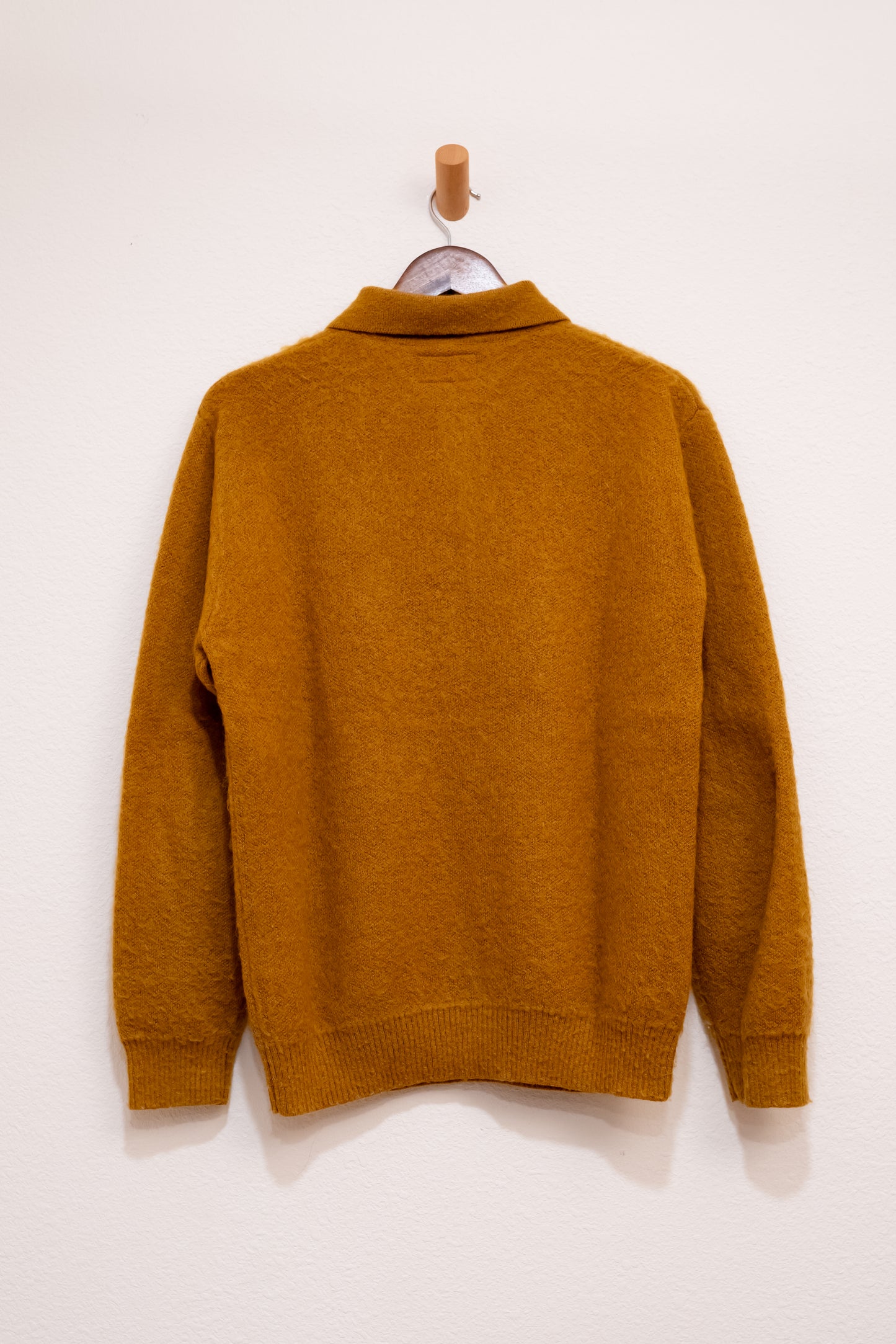 Beams Plus Shaggy Knit Polo Mustard