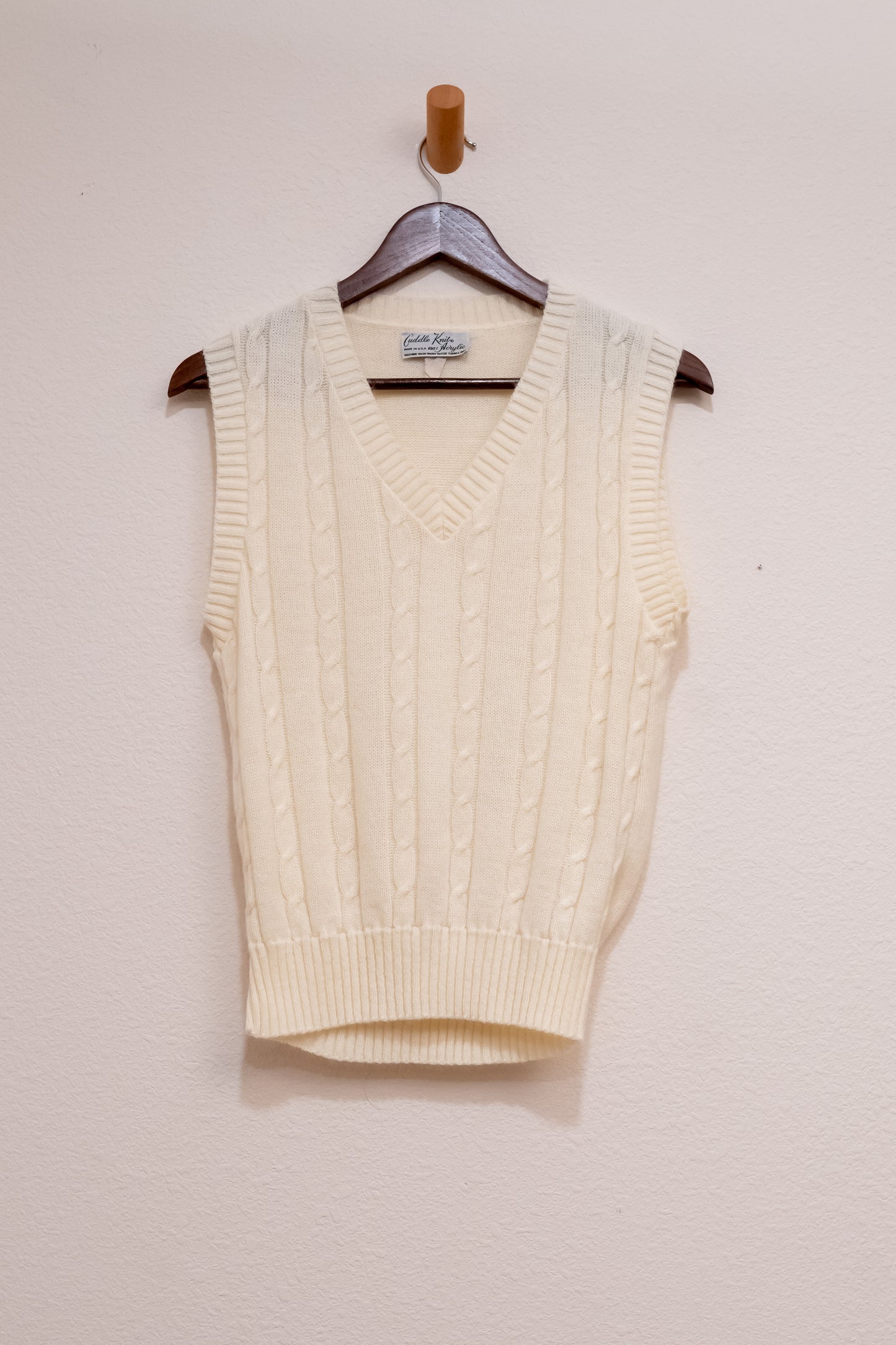 Cuddle Knit Made in the USA Sweater Vest Cream