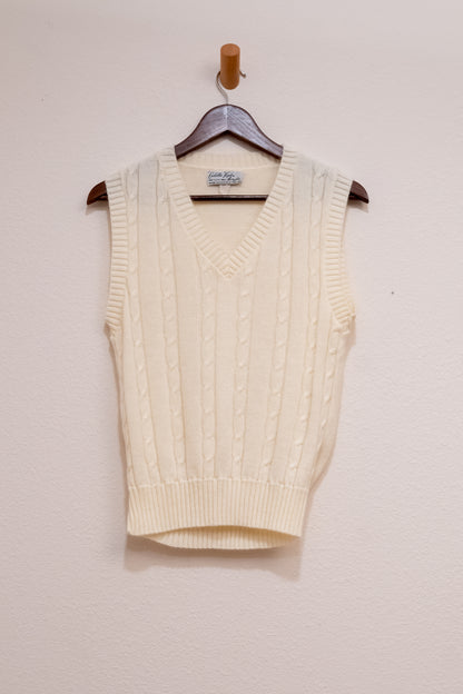 Cuddle Knit Made in the USA Sweater Vest Cream