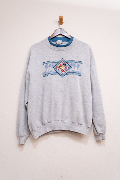 Morning Sun Made in the USA Bird Embroidered Sweater