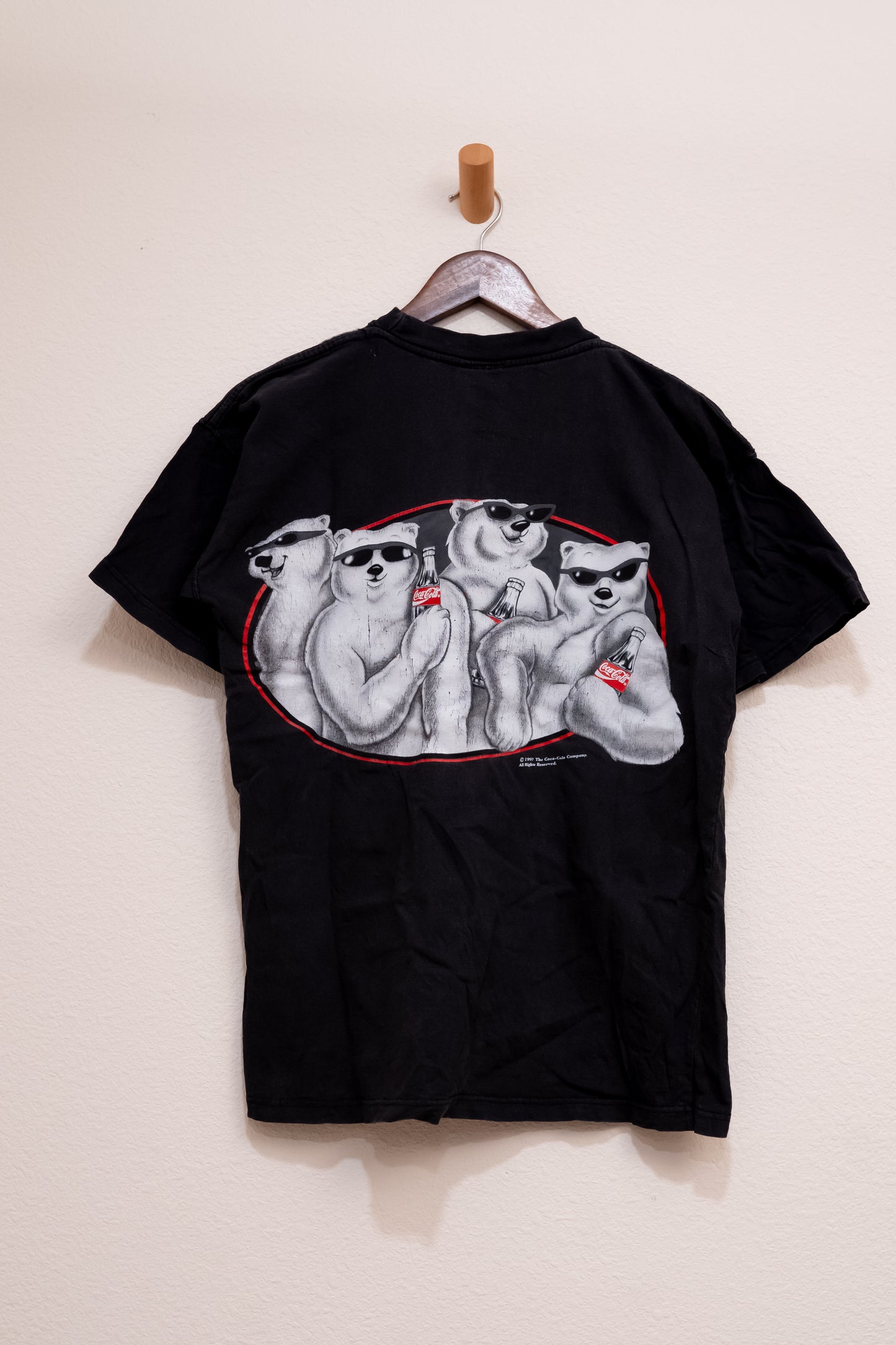 Vintage 90s Coca Cola Polar Bears T-Shirt Black