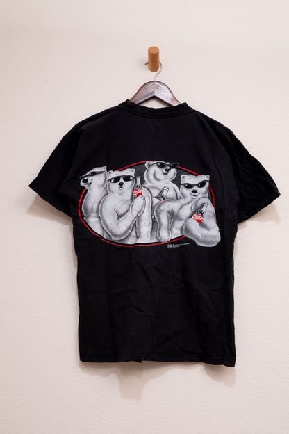 Vintage 90s Coca Cola Polar Bears T-Shirt Black